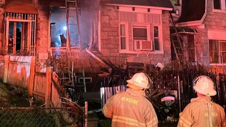 Scene from the fire in Olney, Philadelphia on Feb. 8.&nbsp;