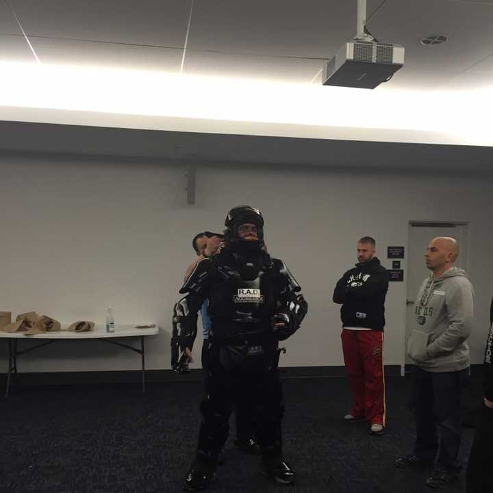 Ramapo Police Department officer Omar Olayan teaches a self-defense class for women Thursdays in Hillburn.