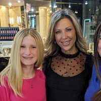 <p>Middle schooler Bella, who lost her hair due to alopecia, with mom Jennifer Davis and Oakton High School teacher Erica Hosken.</p>