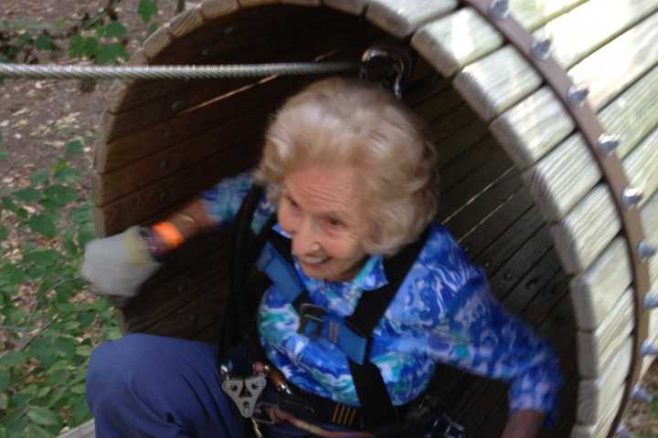 95-Year-Old Woman Sets Climbing Record at The Adventure Park In Bridgeport