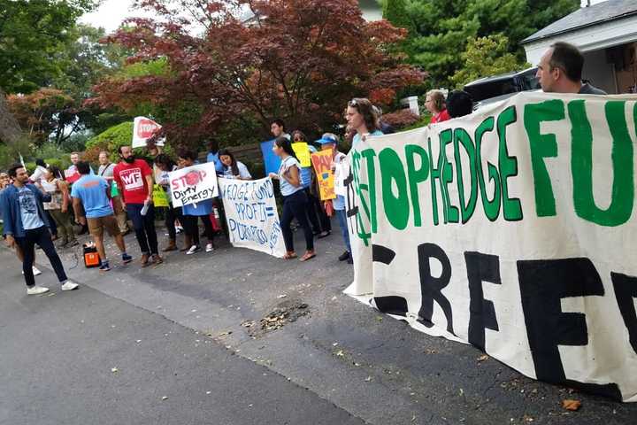 Pay Your Fair Share: Protesters Rally At Hedge Fund Meeting In Greenwich