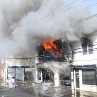 <p>Firefighters battle Paterson blaze.</p>