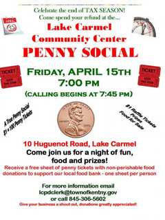 Lake Carmel Hosts Annual Penny Social