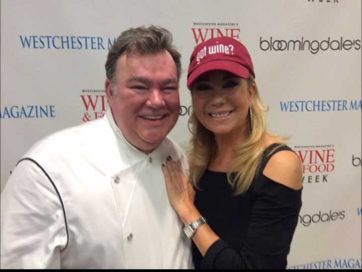 Chef Peter X. Kelly with Kathie Lee Gifford at the Westchester Food + Wine Festival.