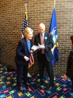 Hillary Clinton Pumps Up NY Primary Campaign With Purchase College Visit