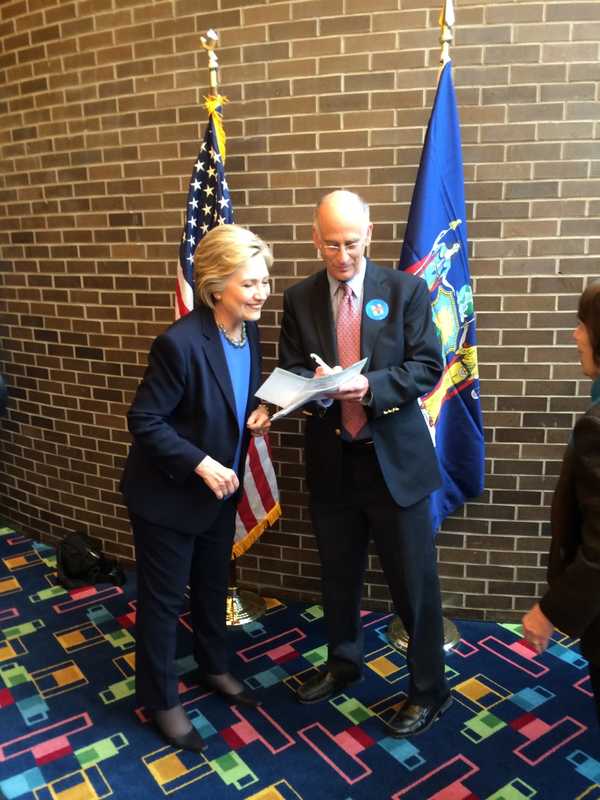 Hillary Clinton Pumps Up NY Primary Campaign With Purchase College Visit