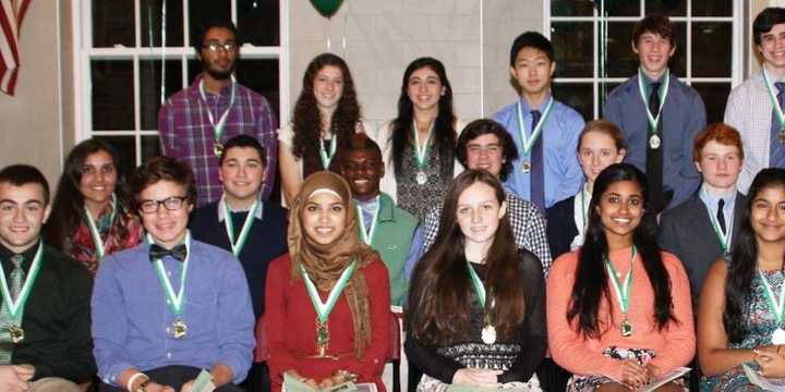 The 23 new members of the Science National Honor Society at Pleasantville High School