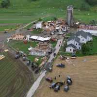 <p>An Amish farm after a tornado touched down</p>