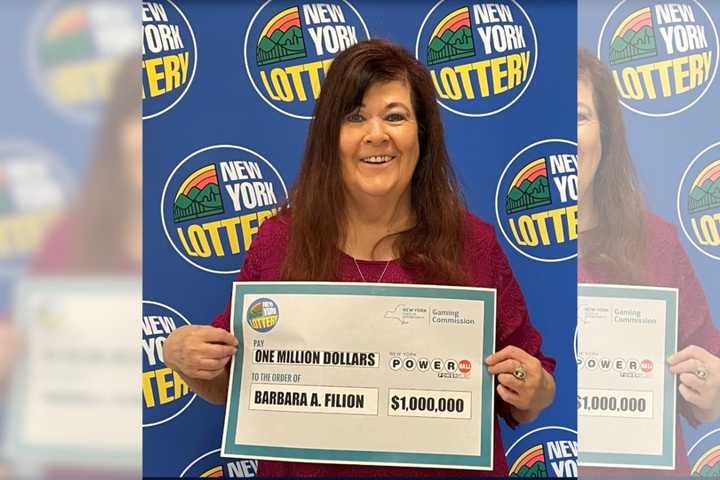 The New York Lottery announced on Tuesday, April 4 that Barbara Fillion claimed the million-dollar Powerball second prize for a drawing in October 2022.