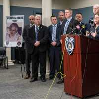 <p>Rensselaer County District Attorney Mary Pat Donnelly speaks at a press conference Thursday, Jan. 19, after announcing that her office has solved the 1994 cold case killing of Wilomeana “Violet” Filkins.</p>