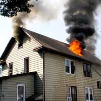 <p>At the scene of the Union Avenue fire in Passaic on Wednesday, July 12.</p>