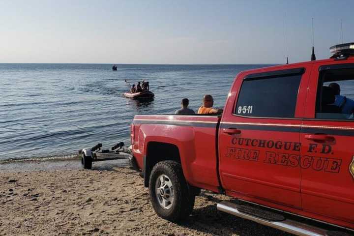 Two 16-year-olds were rescued from Long Island Sound after attempting to swim to shore when their boat broke down near Cutchogue on Thursday, July 6.