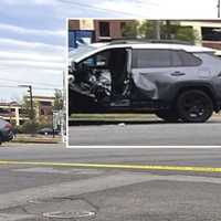 <p>Hackensack firefighters extricated the SUV driver, who was also brought to HUMC after complaining of neck pain.</p>