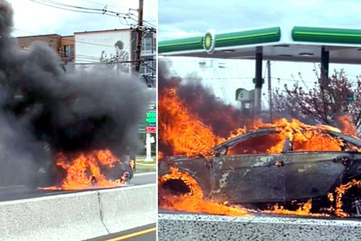 Car Fire Jams Route 4