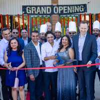 <p>Front row from left to right: Arpit Patel, Diti Patel, Prathik Patel, Chef Nishant Choubey, Owner Kinari Pachani, Hamilton Mayor Jeff Martin, Amol Mankar, Sanetra Ferreira, Owner Valen Nunes</p>