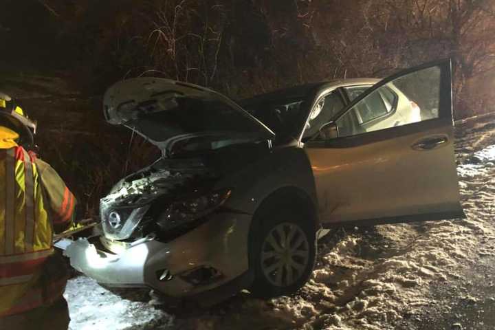 Two Taken To Hospital After Car Hits Guardrail In Brookfield