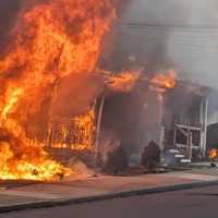 <p>Scene from the 2nd Avenue fire in Royersford on Wednesday, March 20.&nbsp;</p>