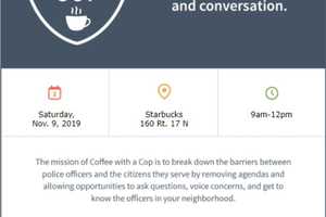 THIS WEEKEND: Come Have Coffee, Conversation With Rochelle Park Police