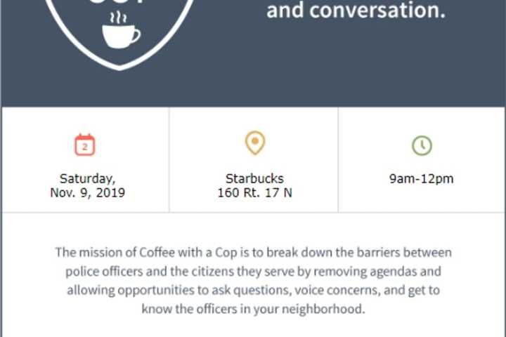 THIS WEEKEND: Come Have Coffee, Conversation With Rochelle Park Police