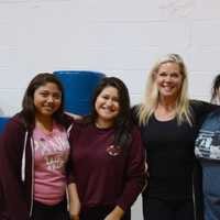 <p>Sally Cadoux, second from right, of Westport develops &quot;ambassadors&quot; to help spread word among women to spread the message and importance personal safety.</p>