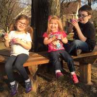 <p>Juliet, Ava &amp; Jack Sclafane enjoying some ice cream in Leonia.</p>