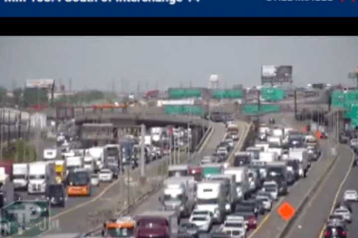 Overturned Truck Causes Traffic Nightmare On New Jersey Turnpike