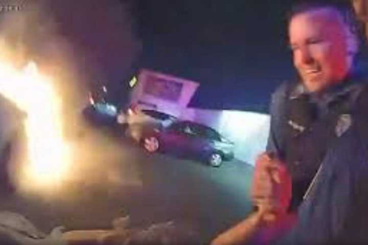 BODYCAM: Video Shows Ridgefield Park Police Heroes Rescuing Trapped Driver From Burning Sedan