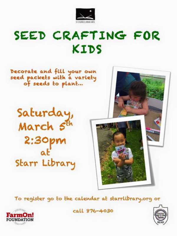 Kids Can Decorate Seed Packets At Rhinebeck's Starr Library