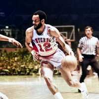 <p>Rutgers University&#x27;s Phil Sellers drives toward the basket.</p>