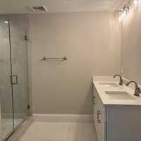 <p>The home has two full bathrooms and a half bath.</p>