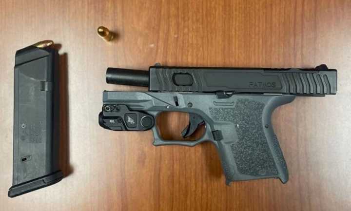 Harris was allegedly in possession of a&nbsp;Polymer80 with Patmos 9MM slide “ghost gun," police said.&nbsp;