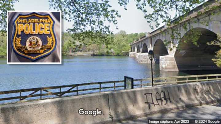 The Schuylkill River from Kelly Drive in Fairmount Park, with Martin Luther King Drive seen opposite the river; Philadelphia police.&nbsp;