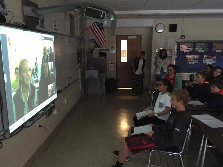 Deb Velazquez and her Grade 8 Italian students held a Skype conference with students in Italy