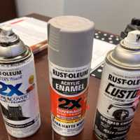 <p>The recovered cans of spray paint in Stafford County.</p>