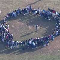 <p>Aerial Shot Of Student Rally For Virtual Learning Due To COVID-19</p>