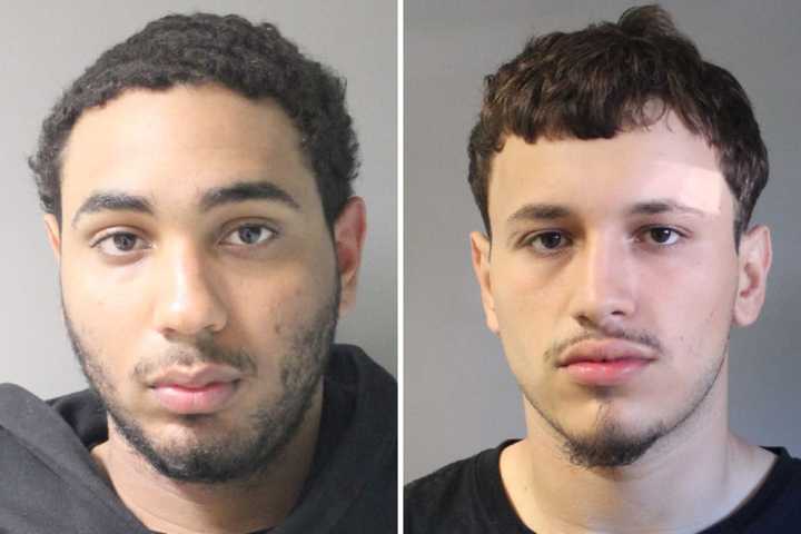 Allan Suero and Fabian Castro, ages 21 and 20, were arrested in New Hyde Park after police say they discovered stolen catalytic converters in their car.