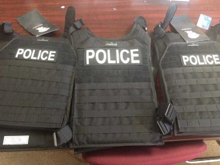 Several bulletproof vests were donated to the Suffern Police Department by the Police Chiefs Foundation of Rockland County. The foundation raised money for the vests through its annual barbecue and golf outing.