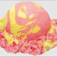 <p>The Strawberry Sunrise Sherbet, described as a refreshing pairing of lemonade and strawberry sherbet swirls.</p>