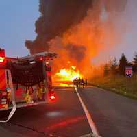 <p>The tanker fire was raging for around an hour before it was put out on Thursday morning, May 2.</p>