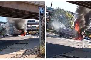 Tanker Truck Catches Fire In Philadelphia