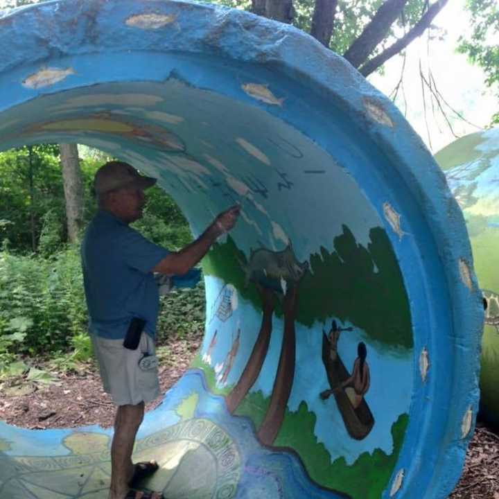 On the grounds at Teaneck Creek Conservancy, an eco-art park which features cultural, environmental, and historical events.