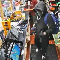 <p>Surveillance video shows a suspect who robbed Andy’s Convenience, 420 Woburn St., in Tewksbury, on Sunday night.&nbsp;</p>