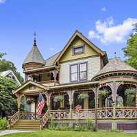 Colorful Bedford Home Features Royal Details