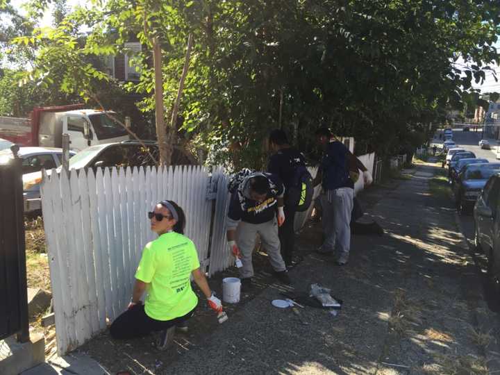 Habitat for Humanity volunteers help build a home in Yonkers in honor of Pope Francis&#x27; visit to New York.