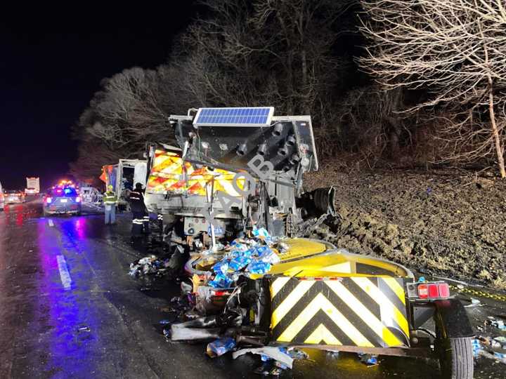 I-78 crash wreckage in Tilden Township on Wednesday, Feb. 1, 2023.