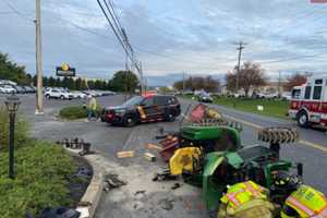 John Deere Tractor Rear-Ended By Sedan On Highway