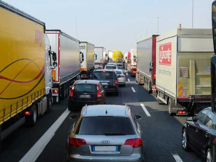 I-84 west is blocked by an accident