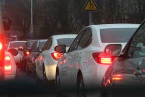 Traffic Jam On I-91 In Meriden Due To Tractor Trailer Fire