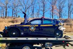 State Police Car Struck While Assisting Disabled Vehicle In Orange County