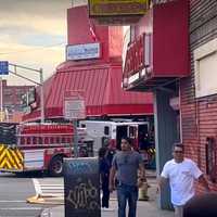 <p>One engine slammed through the front of the Golden Mango Supermarket at the corner of Broadway and Straight Street.</p>